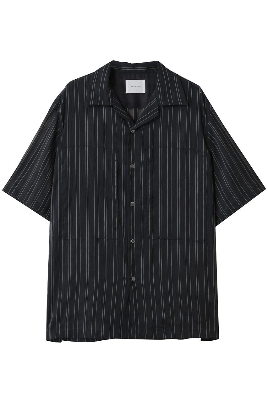 【ミディウミソリッド/MIDIUMISOLID / MEN】の【MEN】sheer stripe SH シャツ インテリア・キッズ・メンズ・レディースファッション・服の通販 founy(ファニー) 　ファッション　Fashion　メンズファッション　Men's Style Online　シアー　Sheer　ショート　Short　ストライプ　Stripe　スリーブ　Sleeve　エレガント 上品　Elegant　夏　Summer　d.navy|ID: prp329100004541283 ipo3291000000032085780