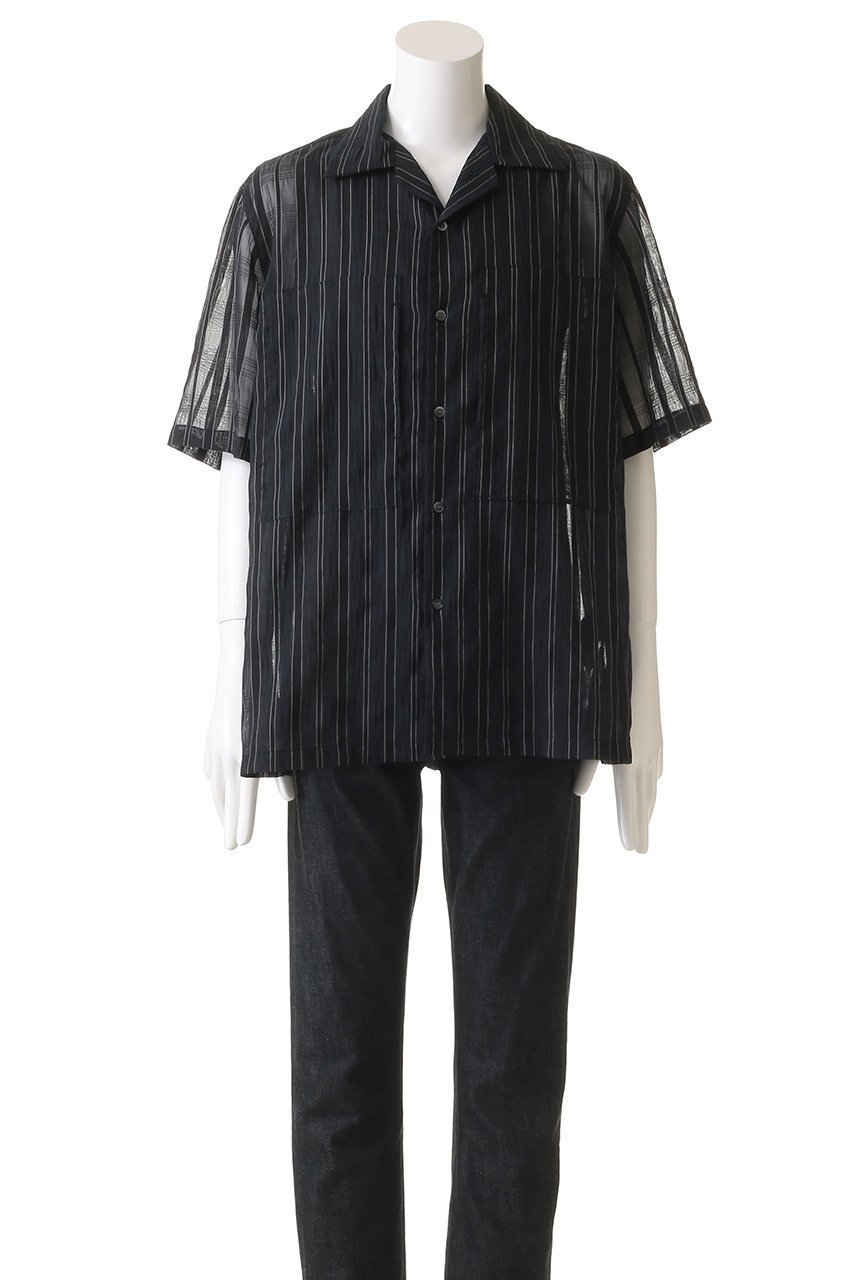 【ミディウミソリッド/MIDIUMISOLID / MEN】の【MEN】sheer stripe SH シャツ 人気、トレンドファッション・服の通販 founy(ファニー) 　ファッション　Fashion　メンズファッション　Fashion for Men　シアー　Sheer, See-Through　ショート　Short, Short Length　ストライプ　Stripe, Striped Pattern　スリーブ　Sleeve, Long Sleeve / Short Sleeve　エレガント 上品　Elegant　夏　Summer　other-2|ID: prp329100004541283 ipo3291000000032810363