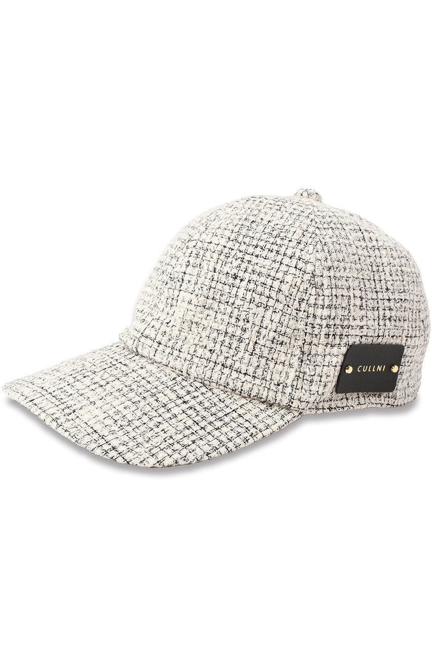 【クルニ/CULLNI】の【UNISEX】ブッチャーツイードレザーエンブレムキャップ インテリア・キッズ・メンズ・レディースファッション・服の通販 founy(ファニー) 　ファッション　Fashion　レディースファッション　WOMEN　帽子　Hats　ユニセックス　Unisex　キャップ　Cap　ミックス　Mix　エレガント 上品　Elegant　再入荷　Restock/Back In Stock/Re Arrival　帽子　Hat　ホワイト|ID: prp329100004541331 ipo3291000000032086238