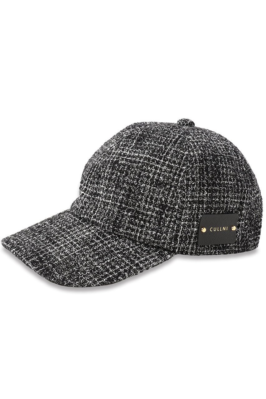 【クルニ/CULLNI】の【UNISEX】ブッチャーツイードレザーエンブレムキャップ インテリア・キッズ・メンズ・レディースファッション・服の通販 founy(ファニー) 　ファッション　Fashion　レディースファッション　WOMEN　帽子　Hats　ユニセックス　Unisex　キャップ　Cap　ミックス　Mix　エレガント 上品　Elegant　再入荷　Restock/Back In Stock/Re Arrival　帽子　Hat　ブラック|ID: prp329100004541331 ipo3291000000032086240