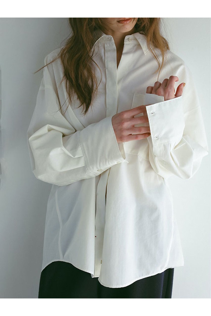 【エトレトウキョウ/ETRE TOKYO】のコンストラクトオーバーサイズシャツ 人気、トレンドファッション・服の通販 founy(ファニー) 　ファッション　Fashion　レディースファッション　Fashion for Women　トップス・カットソー　Cut & Sew Tops　シャツ・ブラウス・オフィスカジュアル　Elegant Blouses & Button-Ups　スリーブ　Sleeve, Long Sleeve / Short Sleeve　フロント　Front, Front Design　リラックス　Relax, Relaxed Fit　ロング　Long, Long-Length　ワンポイント　One Point, Statement Accent　エレガント 上品　Elegant　other-4|ID: prp329100004541336 ipo3291000000032808893