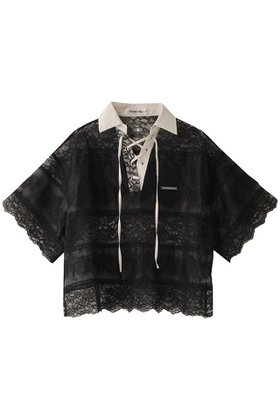 【プランク プロジェクト/PRANK PROJECT】のレースラグビーシャツ / Lace Rugby Shirt 人気、トレンドファッション・服の通販 founy(ファニー) ファッション Fashion レディースファッション Fashion for Women トップス・カットソー Cut & Sew Tops シャツ・ブラウス・オフィスカジュアル Elegant Blouses & Button-Ups おすすめ Recommended / Our Picks インナー Innerwear ショート Short, Short Length スリーブ Sleeve, Long Sleeve / Short Sleeve デニム Denim, Jeans Material レース Lace, Lace Fabric |ID:prp329100004542697