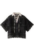 【プランク プロジェクト/PRANK PROJECT】のレースラグビーシャツ / Lace Rugby Shirt 人気、トレンドファッション・服の通販 founy(ファニー) ファッション Fashion レディースファッション Fashion for Women トップス・カットソー Cut & Sew Tops シャツ・ブラウス・オフィスカジュアル Elegant Blouses & Button-Ups おすすめ Recommended / Our Picks インナー Innerwear ショート Short, Short Length スリーブ Sleeve, Long Sleeve / Short Sleeve デニム Denim, Jeans Material レース Lace, Lace Fabric thumbnail BLK(ブラック)|ID: prp329100004542697 ipo3291000000032809825
