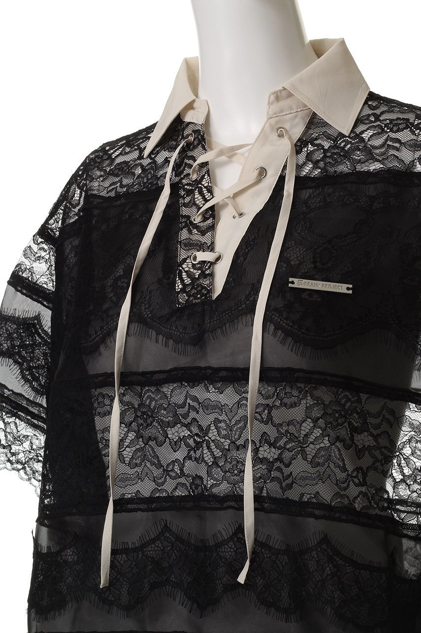 【プランク プロジェクト/PRANK PROJECT】のレースラグビーシャツ / Lace Rugby Shirt 人気、トレンドファッション・服の通販 founy(ファニー) 　ファッション　Fashion　レディースファッション　Fashion for Women　トップス・カットソー　Cut & Sew Tops　シャツ・ブラウス・オフィスカジュアル　Elegant Blouses & Button-Ups　おすすめ　Recommended / Our Picks　インナー　Innerwear　ショート　Short, Short Length　スリーブ　Sleeve, Long Sleeve / Short Sleeve　デニム　Denim, Jeans Material　レース　Lace, Lace Fabric　other-5|ID: prp329100004542697 ipo3291000000032809830