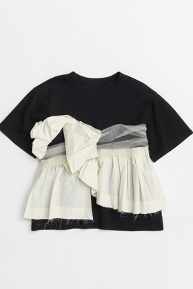 【メゾンスペシャル/MAISON SPECIAL】のDocking Twisted T-shirt/ドッキングツイステッドTシャツ 人気、トレンドファッション・服の通販 founy(ファニー) ファッション Fashion レディースファッション WOMEN トップス・カットソー Tops/Tshirt シャツ/ブラウス Shirts/Blouses ロング / Tシャツ T-Shirts カットソー Cut and Sewn カットソー Cut And Sew ショート Short スリーブ Sleeve タフタ Taffeta チュール Tulle ビスチェ Bustier ボトム Bottom 夏 Summer エレガント 上品 Elegant NEW・新作・新着・新入荷 New Arrivals |ID:prp329100004544554