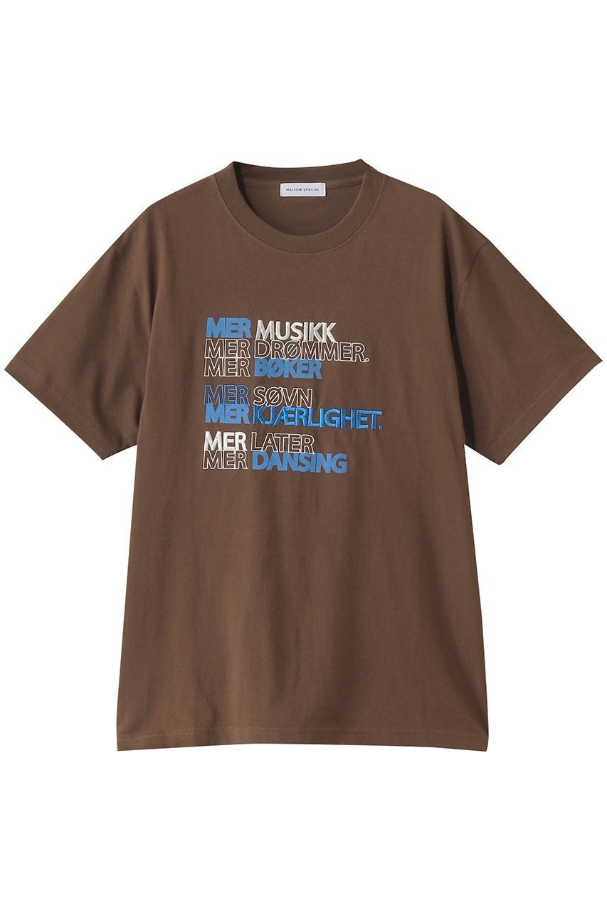 【メゾンスペシャル/MAISON SPECIAL】のLOVE LIFF Embroidery T-shirt/LOVE LIFFエンブロイダリーTシャツ インテリア・キッズ・メンズ・レディースファッション・服の通販 founy(ファニー) 　ファッション　Fashion　レディースファッション　Fashion for Women　トップス・カットソー　Cut & Sew Tops　シャツ・ブラウス・オフィスカジュアル　Elegant Blouses & Button-Ups　ロングTシャツ・Tシャツ　Longline T-Shirts & Tees　カットソー・ベーシックTシャツ　Cut-and-Sewn Tops / Stretch Tees & Basics　エンブロイダリー　Embroidery Design　ショート　Short, Short Length　スリーブ　Sleeve, Long Sleeve / Short Sleeve　トレンド　Trend, Trending Now　バランス　Balance, Style Balance　フォルム　Silhouette, Form　ロング　Long, Long-Length　おすすめ　Recommended / Our Picks　BRN(ブラウン)|ID: prp329100004544555 ipo3291000000032813089