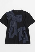 【メゾンスペシャル/MAISON SPECIAL】のTwisted Ribbon Oversize T-shirt/ツイステッドリボンオーバーTシャツ 人気、トレンドファッション・服の通販 founy(ファニー) ファッション Fashion レディースファッション WOMEN トップス・カットソー Tops/Tshirt シャツ/ブラウス Shirts/Blouses ロング / Tシャツ T-Shirts カットソー Cut and Sewn ショート Short シンプル Simple スリーブ Sleeve タフタ Taffeta デニム Denim フレア Flare モチーフ Motif リボン Ribbon おすすめ Recommend 夏 Summer NEW・新作・新着・新入荷 New Arrivals thumbnail BLK(ブラック)|ID: prp329100004544558 ipo3291000000032113158