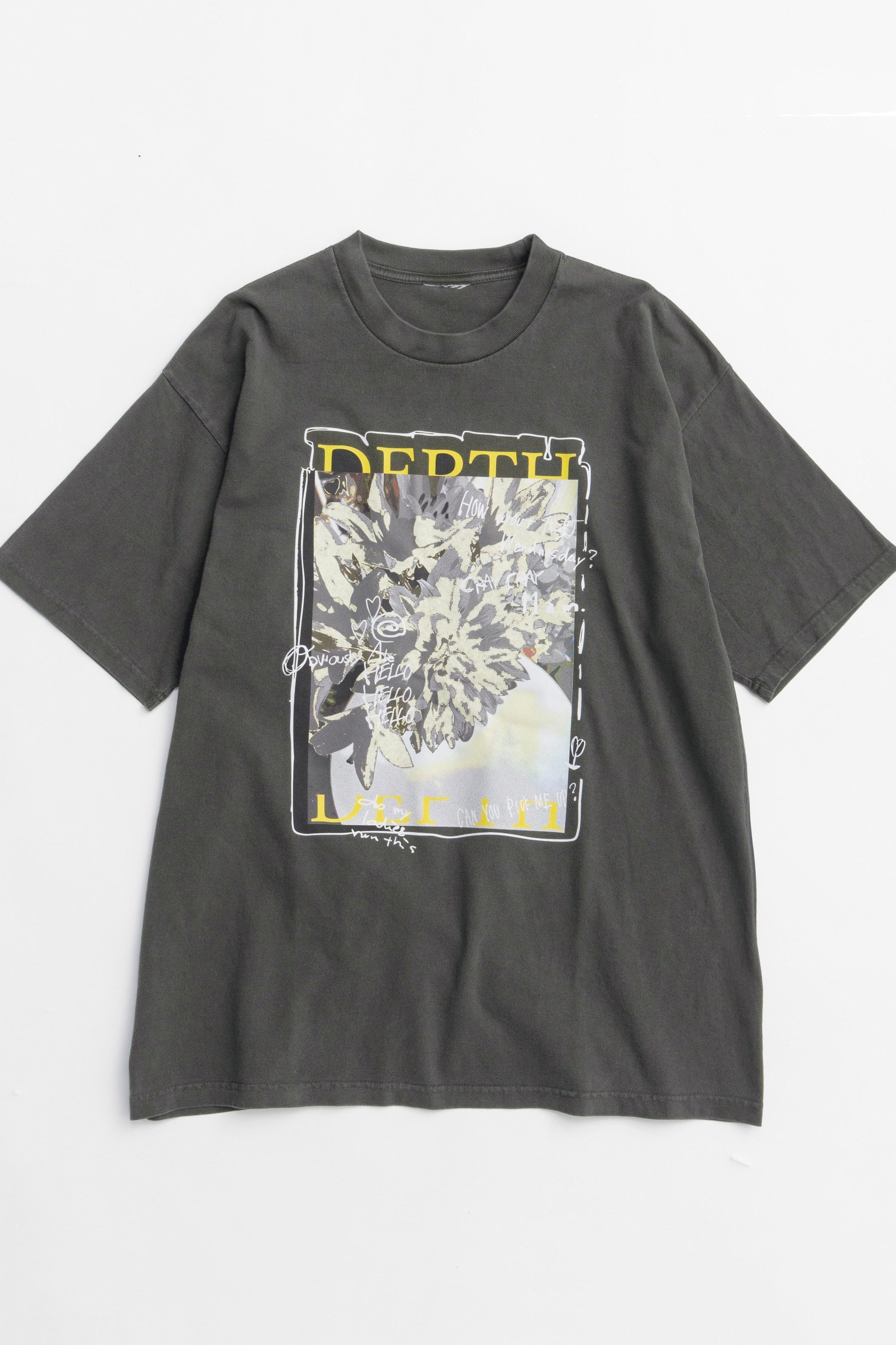 【メゾンスペシャル/MAISON SPECIAL】のFlower Photo Oversized T-shirt/フラワーフォトオーバーTEE インテリア・キッズ・メンズ・レディースファッション・服の通販 founy(ファニー) 　ファッション　Fashion　レディースファッション　Fashion for Women　トップス・カットソー　Cut & Sew Tops　シャツ・ブラウス・オフィスカジュアル　Elegant Blouses & Button-Ups　ロングTシャツ・Tシャツ　Longline T-Shirts & Tees　カットソー・ベーシックTシャツ　Cut-and-Sewn Tops / Stretch Tees & Basics　ガーリー　Girly, Feminine Style　グラフィック　Graphic, Graphic Design　ショート　Short, Short Length　スリーブ　Sleeve, Long Sleeve / Short Sleeve　プリント　Print, Printed Pattern　ボトム　Bottoms, Lower Wear　レース　Lace, Lace Fabric　再入荷　Restock / Back in Stock　おすすめ　Recommended / Our Picks　GRY(グレー)|ID: prp329100004544559 ipo3291000000032465204