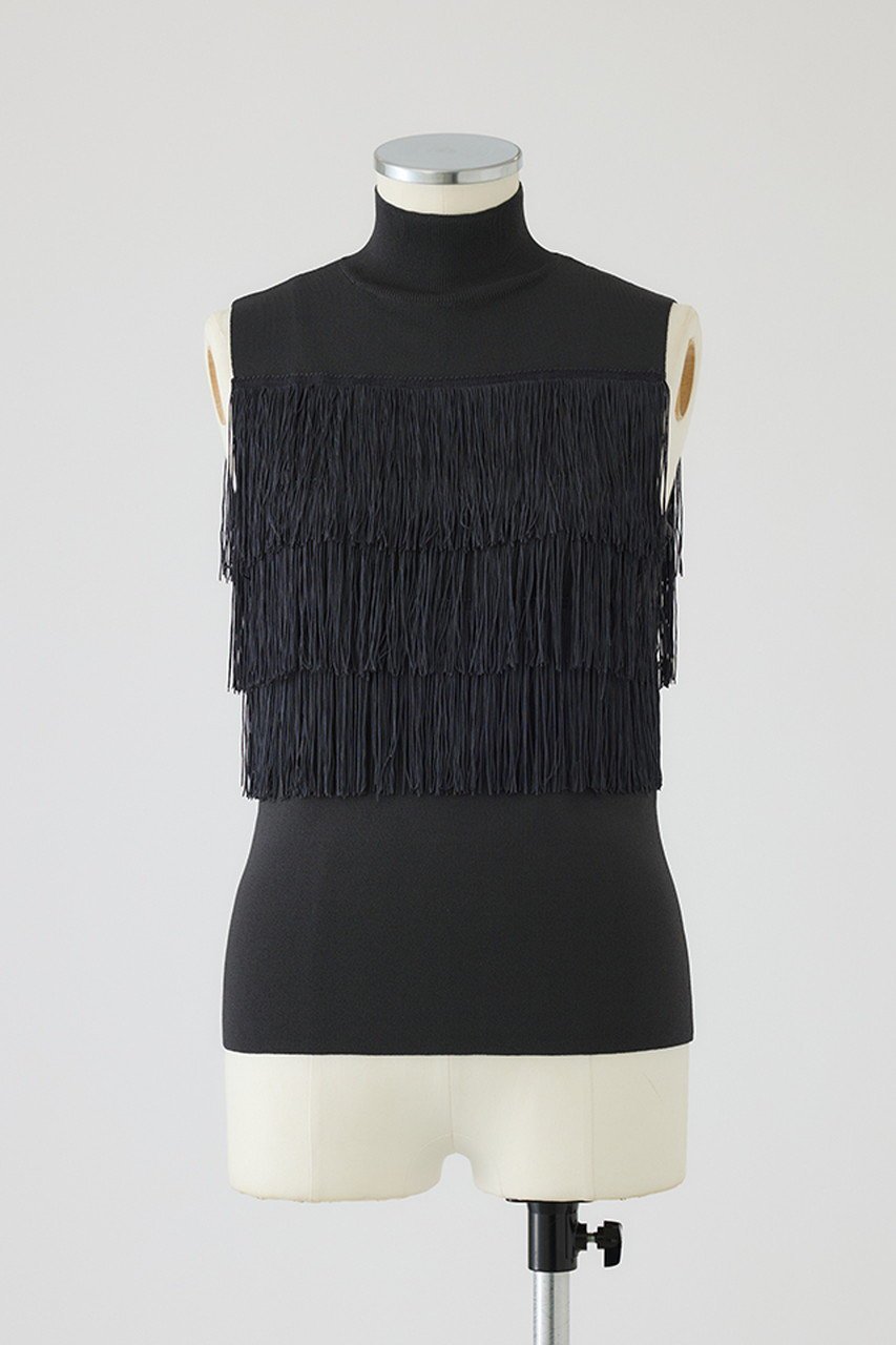 【リムアーク/RIM.ARK】のFringe N/S knit tops/ニット インテリア・キッズ・メンズ・レディースファッション・服の通販 founy(ファニー) 　ファッション　Fashion　レディースファッション　WOMEN　トップス・カットソー　Tops/Tshirt　ニット　Knit Tops　プルオーバー　Pullover　2025年　2025　シンプル　Simple　ノースリーブ　No Sleeve　フリンジ　Fringe　A/W・秋冬　Aw・Autumn/Winter・Fw・Fall-Winter　グレー|ID: prp329100004546614 ipo3291000000032124733