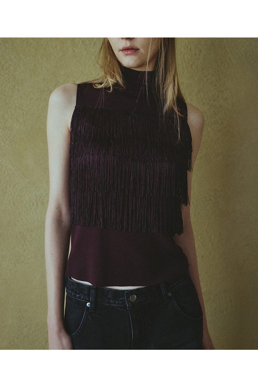 【リムアーク/RIM.ARK】のFringe N/S knit tops/ニット 人気、トレンドファッション・服の通販 founy(ファニー) 　ファッション　Fashion　レディースファッション　WOMEN　トップス・カットソー　Tops/Tshirt　ニット　Knit Tops　プルオーバー　Pullover　2025年　2025　シンプル　Simple　ノースリーブ　No Sleeve　フリンジ　Fringe　A/W・秋冬　Aw・Autumn/Winter・Fw・Fall-Winter　other-6|ID: prp329100004546614 ipo3291000000032124739
