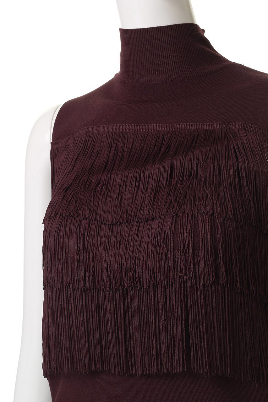 【リムアーク/RIM.ARK】のFringe N/S knit tops/ニット 人気、トレンドファッション・服の通販 founy(ファニー) 　ファッション　Fashion　レディースファッション　Fashion for Women　トップス・カットソー　Cut & Sew Tops　ニット　Knit Tops & Sweaters　カジュアルプルオーバー・ニットトップス　Pullovers & Knit Tops / Casual Pullovers　シンプル　Simple, Minimal　ノースリーブ　Sleeveless, No-Sleeve　フリンジ　Fringe, Tassel　other-5|ID: prp329100004546614 ipo3291000000035531010