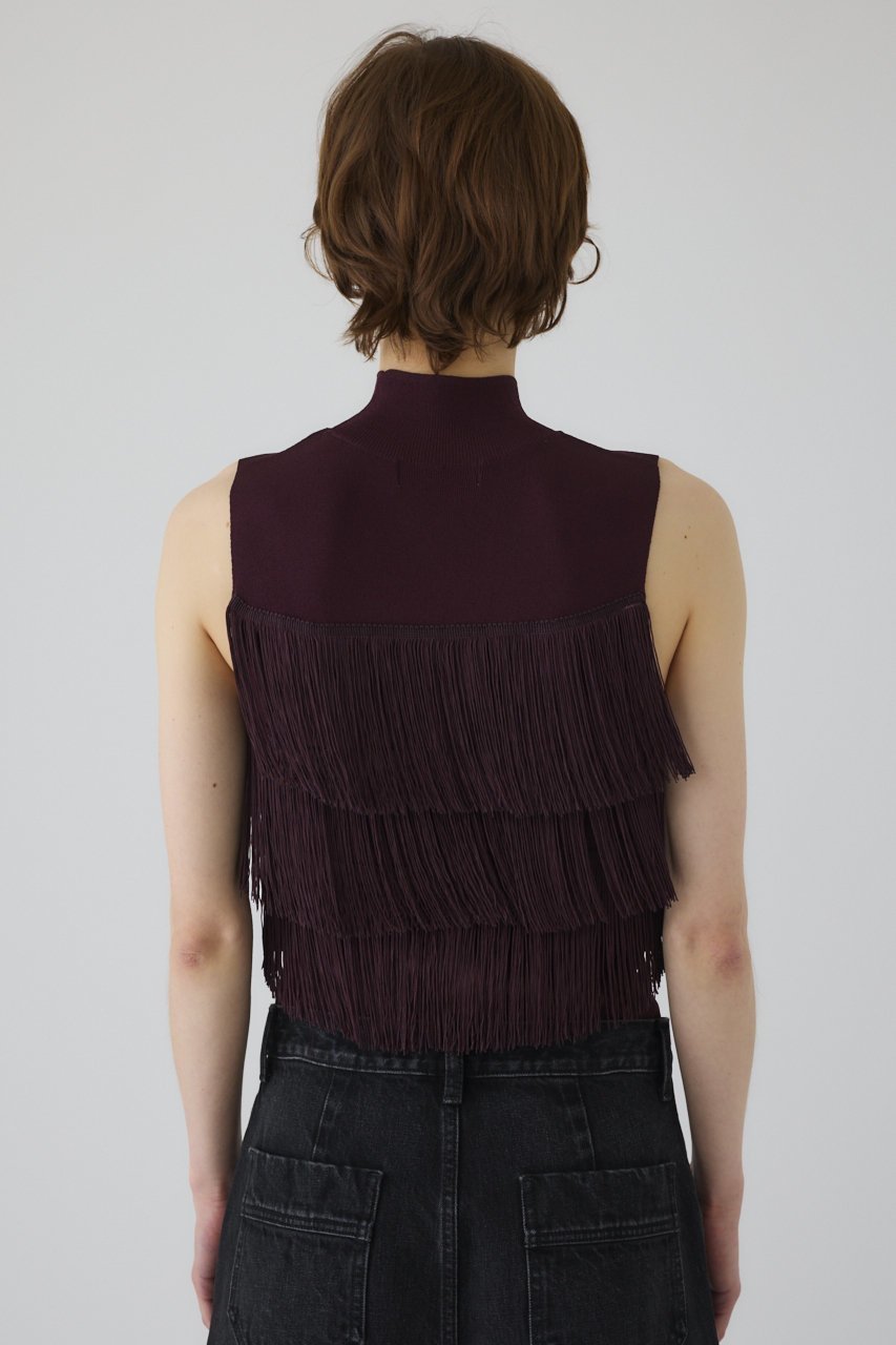 【リムアーク/RIM.ARK】のFringe N/S knit tops/ニット 人気、トレンドファッション・服の通販 founy(ファニー) 　ファッション　Fashion　レディースファッション　Fashion for Women　トップス・カットソー　Cut & Sew Tops　ニット　Knit Tops & Sweaters　カジュアルプルオーバー・ニットトップス　Pullovers & Knit Tops / Casual Pullovers　シンプル　Simple, Minimal　ノースリーブ　Sleeveless, No-Sleeve　フリンジ　Fringe, Tassel　other-8|ID: prp329100004546614 ipo3291000000035531013