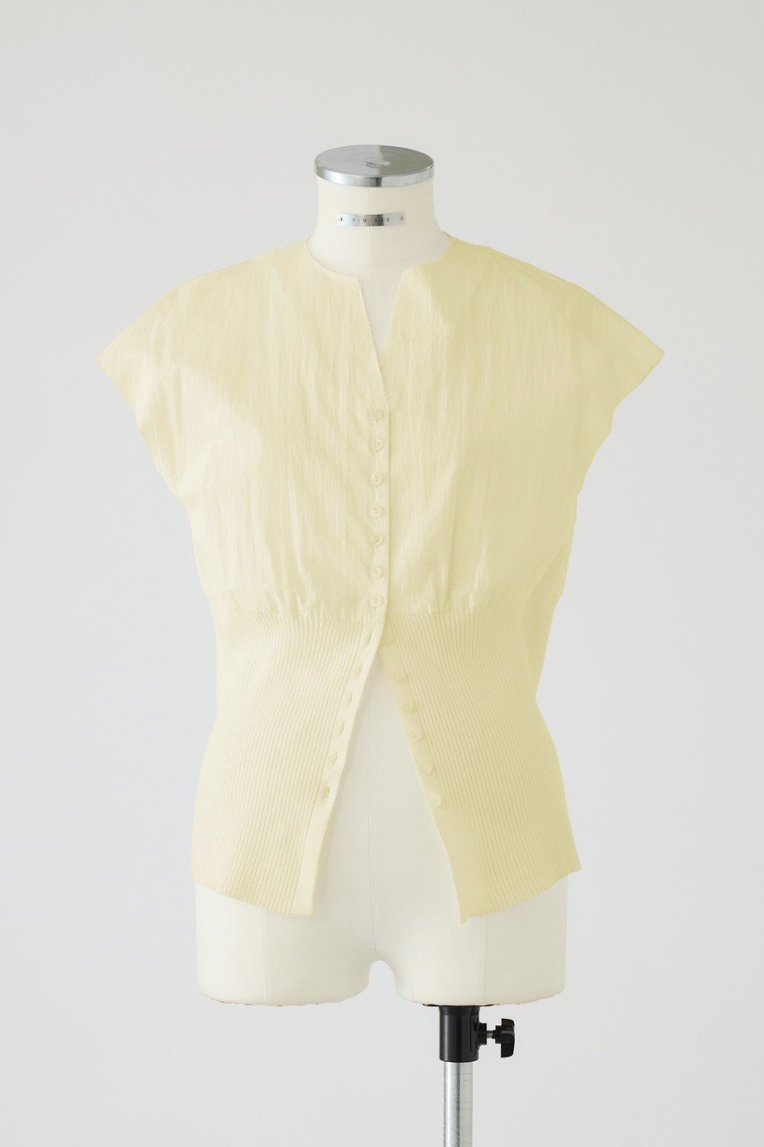 【リムアーク/RIM.ARK】のDocking cut off design tops/トップス インテリア・キッズ・メンズ・レディースファッション・服の通販 founy(ファニー) 　ファッション　Fashion　レディースファッション　WOMEN　トップス・カットソー　Tops/Tshirt　シャツ/ブラウス　Shirts/Blouses　ロング / Tシャツ　T-Shirts　カットソー　Cut and Sewn　2025年　2025　ショート　Short　スリーブ　Sleeve　ドッキング　Docking　バランス　Balance　パターン　Pattern　モダン　Modern　A/W・秋冬　Aw・Autumn/Winter・Fw・Fall-Winter　ライトイエロー|ID: prp329100004546616 ipo3291000000032124751