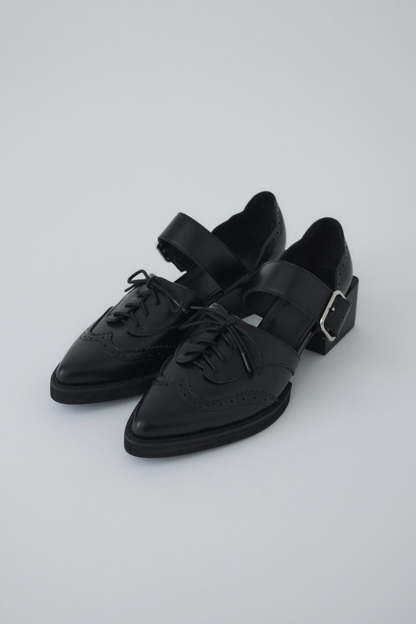 【リムアーク/RIM.ARK】のWing tip Strap shoes/シューズ インテリア・キッズ・メンズ・レディースファッション・服の通販 founy(ファニー) 　ファッション　Fashion　レディースファッション　Fashion for Women　ウィングチップ　Wingtip Shoes　クラシカル　Classical, Vintage-Inspired　シューズ　Shoes, Footwear　ソックス　Socks, Hosiery　フラット　Flat, Flat Shoes　ブラック|ID: prp329100004546619 ipo3291000000035887495
