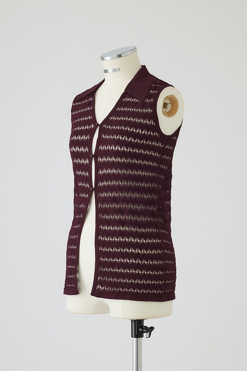 【リムアーク/RIM.ARK】のCrochet collar knit tops/ニット 人気、トレンドファッション・服の通販 founy(ファニー) 　ファッション　Fashion　レディースファッション　WOMEN　トップス・カットソー　Tops/Tshirt　ニット　Knit Tops　プルオーバー　Pullover　2025年　2025　おすすめ　Recommend　カーディガン　Cardigan　クロシェ　Crochet　セットアップ　Set Up　ノースリーブ　No Sleeve　ヴィンテージ　Vintage　エレガント 上品　Elegant　夏　Summer　A/W・秋冬　Aw・Autumn/Winter・Fw・Fall-Winter　other-2|ID: prp329100004546620 ipo3291000000032124788