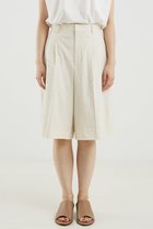 【デザイン ワークス/DESIGN WORKS】のリネンヴィスコースハイウエストハーフパンツ アイボリー|ID:prp329100004547664