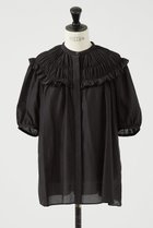 【デザイン ワークス/DESIGN WORKS】のコットンシルクローンシャーリングシャツ 人気、トレンドファッション・服の通販 founy(ファニー) ファッション Fashion レディースファッション WOMEN トップス・カットソー Tops/Tshirt シャツ/ブラウス Shirts/Blouses エアリー Airy ギャザー Gather シャーリング Shirring ショート Short シルク Silk スリーブ Sleeve バランス Balance フェミニン Feminine マニッシュ Mannish エレガント 上品 Elegant NEW・新作・新着・新入荷 New Arrivals thumbnail ブラック|ID: prp329100004547665 ipo3291000000032137479