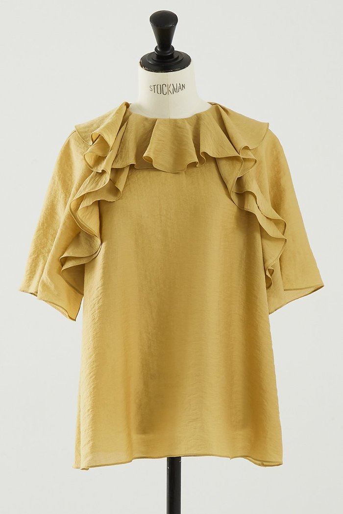 【デザイン ワークス/DESIGN WORKS】のラッフルブラウス インテリア・キッズ・メンズ・レディースファッション・服の通販 founy(ファニー) https://founy.com/ ファッション Fashion レディースファッション Fashion for Women トップス・カットソー Cut & Sew Tops シャツ・ブラウス・オフィスカジュアル Elegant Blouses & Button-Ups ショート Short, Short Length シンプル Simple, Minimal スリーブ Sleeve, Long Sleeve / Short Sleeve ボトム Bottoms, Lower Wear 夏 Summer 春 Spring S/S・春夏 SS, Spring/Summer, Warm Season |ID: prp329100004547668 ipo3291000000036393494