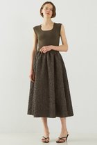 【デザイン ワークス/DESIGN WORKS】のフクレジャガードニットコンビワンピース カーキ|ID:prp329100004547669