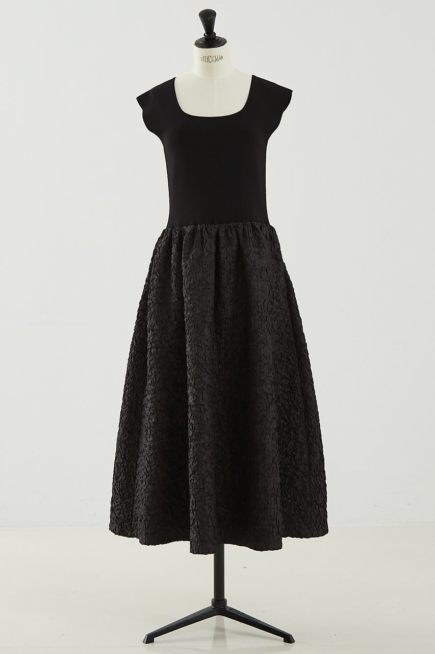 【デザイン ワークス/DESIGN WORKS】のフクレジャガードニットコンビワンピース インテリア・キッズ・メンズ・レディースファッション・服の通販 founy(ファニー) ファッション Fashion レディースファッション Fashion for Women ワンピース Dresses チュニック Tunic Tops & Dresses おすすめ Recommended / Our Picks オケージョン Occasion Wear チュニック Tunic, Long Top フィット Fit, Slim Fit リブニット Rib Knit, Ribbed Knit ロング Long, Long-Length ブラック|ID: prp329100004547669 ipo3291000000035930187