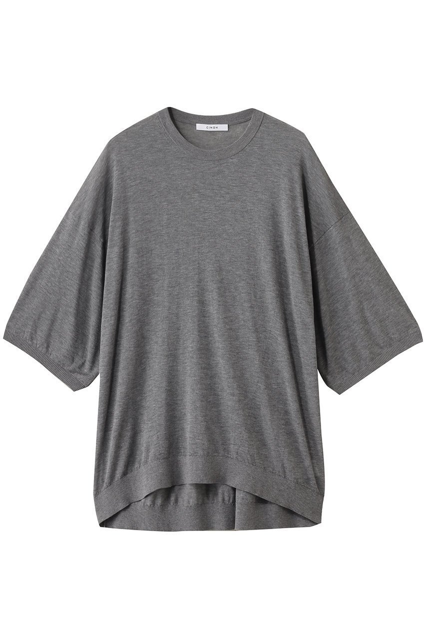 【チノ/CINOH】のコットン ビッグニット Tシャツ インテリア・キッズ・メンズ・レディースファッション・服の通販 founy(ファニー) 　ファッション　Fashion　レディースファッション　WOMEN　トップス・カットソー　Tops/Tshirt　ニット　Knit Tops　シャツ/ブラウス　Shirts/Blouses　ロング / Tシャツ　T-Shirts　プルオーバー　Pullover　おすすめ　Recommend　スキニーデニム　Skinny Denim　ビッグ　Big　ワイド　Wide　今夏　Summer　今季　This Season　夏　Summer　NEW・新作・新着・新入荷　New Arrivals　チャコールグレー|ID: prp329100004547679 ipo3291000000032137587