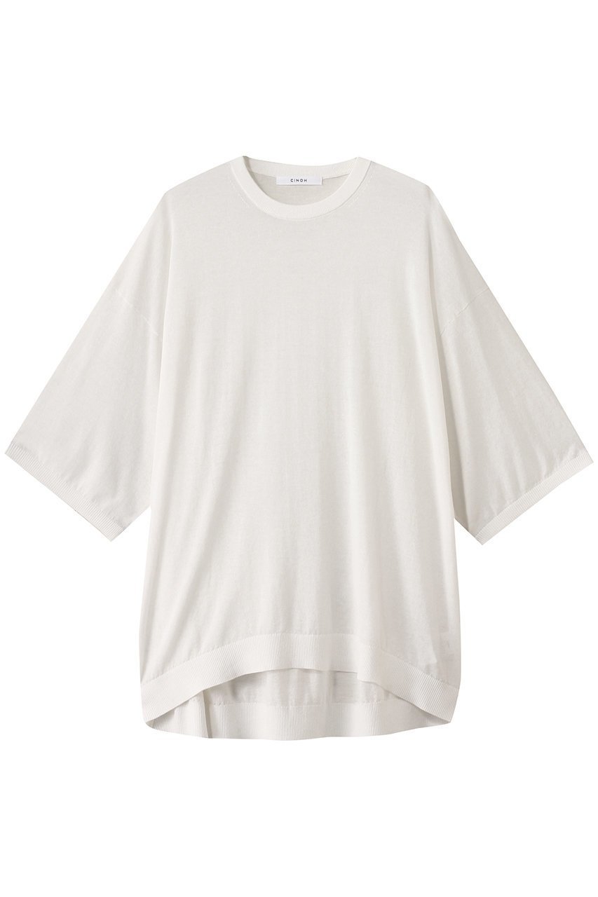 【チノ/CINOH】のコットン ビッグニット Tシャツ インテリア・キッズ・メンズ・レディースファッション・服の通販 founy(ファニー) 　ファッション　Fashion　レディースファッション　WOMEN　トップス・カットソー　Tops/Tshirt　ニット　Knit Tops　シャツ/ブラウス　Shirts/Blouses　ロング / Tシャツ　T-Shirts　プルオーバー　Pullover　おすすめ　Recommend　スキニーデニム　Skinny Denim　ビッグ　Big　ワイド　Wide　今夏　Summer　今季　This Season　夏　Summer　NEW・新作・新着・新入荷　New Arrivals　ホワイト|ID: prp329100004547679 ipo3291000000032137588