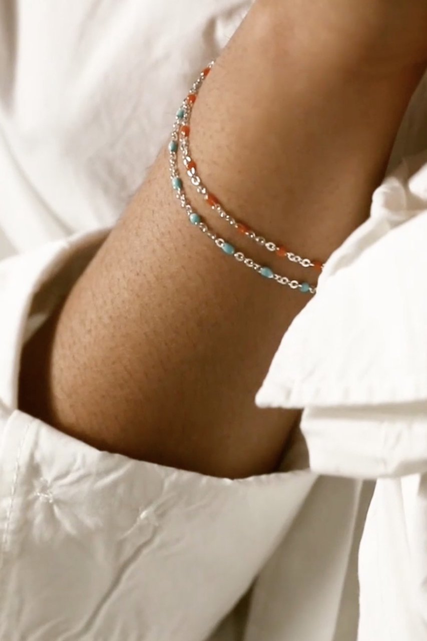 【デイジー ロンドン/DAISY LONDON】のTreasures Turquoise Beaded ブレスレット 人気、トレンドファッション・服の通販 founy(ファニー) 　ファッション　Fashion　レディースファッション　Fashion for Women　ジュエリー　Jewelry　チェーン＆カフブレスレット　Cuff & Chain Bracelets　バングル・カフブレスレット　Bangles & Cuff Bracelets　おすすめ　Recommended / Our Picks　ターコイズ　Turquoise, Blue-Green　チェーン　Chain, Chain Strap　ブレスレット　Bracelet, Wristband　リゾート　Resort, Vacation Style　other-6|ID: prp329100004547682 ipo3291000000035789669