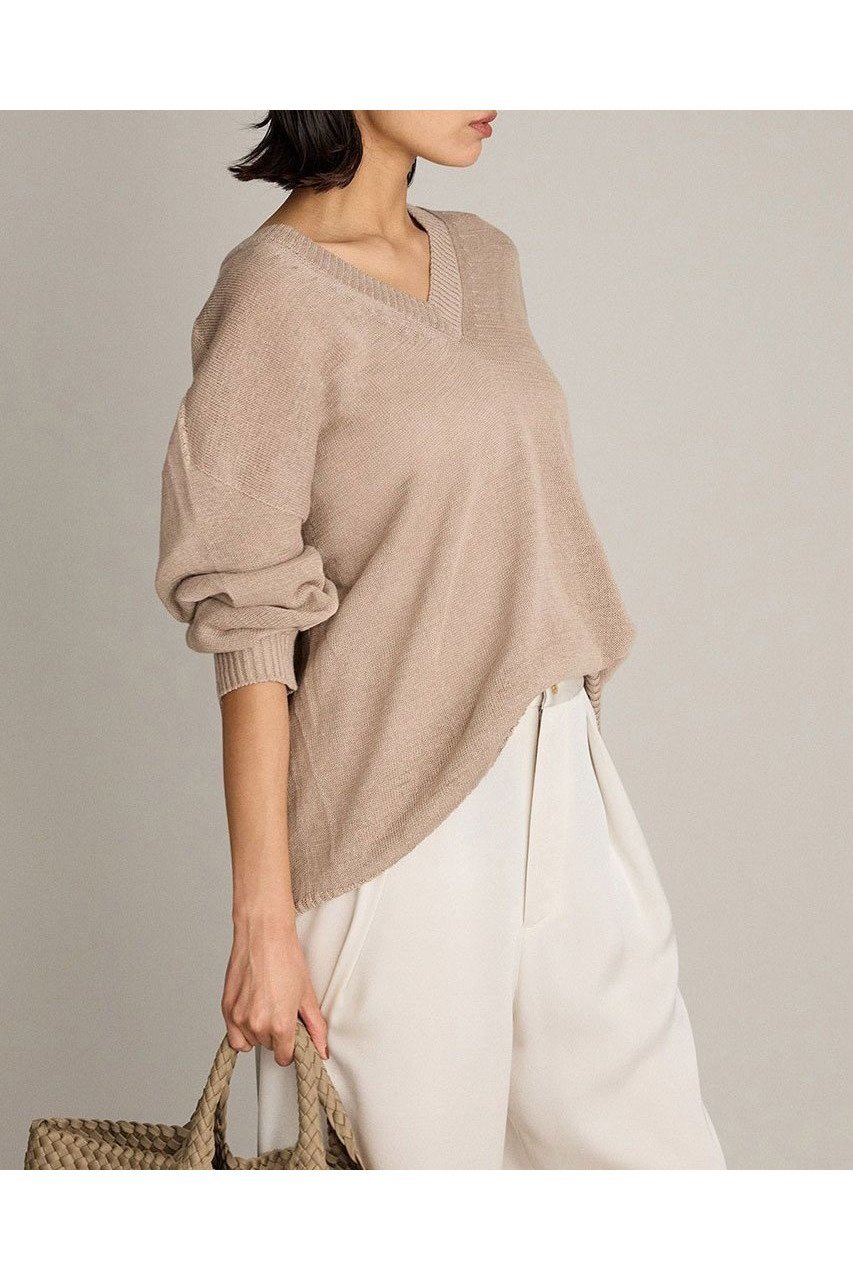 【ブリル/BRILL】のリネンコットンVネックプルオーバーニット 人気、トレンドファッション・服の通販 founy(ファニー) 　ファッション　Fashion　レディースファッション　WOMEN　トップス・カットソー　Tops/Tshirt　ニット　Knit Tops　プルオーバー　Pullover　Vネック　V-Neck　パターン　Pattern　ホールガーメント　Whole Garment　リネン　Linen　夏　Summer　NEW・新作・新着・新入荷　New Arrivals　other-2|ID: prp329100004547701 ipo3291000000032137699
