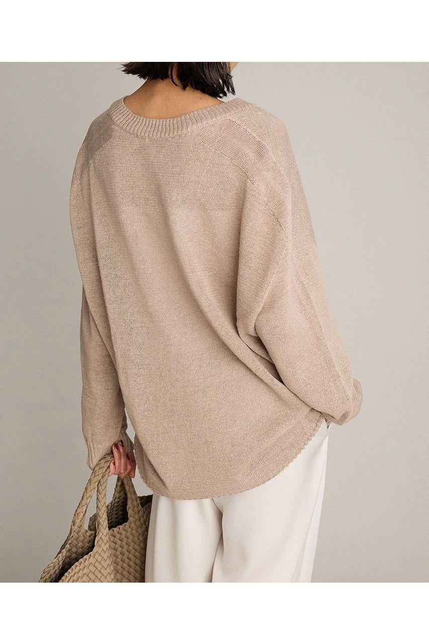 【ブリル/BRILL】のリネンコットンVネックプルオーバーニット 人気、トレンドファッション・服の通販 founy(ファニー) 　ファッション　Fashion　レディースファッション　WOMEN　トップス・カットソー　Tops/Tshirt　ニット　Knit Tops　プルオーバー　Pullover　Vネック　V-Neck　パターン　Pattern　ホールガーメント　Whole Garment　リネン　Linen　夏　Summer　NEW・新作・新着・新入荷　New Arrivals　other-3|ID: prp329100004547701 ipo3291000000032137700