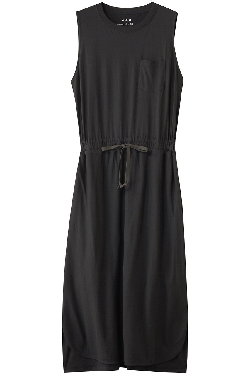 【スリー ドッツ/three dots】のハンプトン tee ドレス インテリア・キッズ・メンズ・レディースファッション・服の通販 founy(ファニー) 　ファッション　Fashion　レディースファッション　Fashion for Women　ワンピース　Dresses　フォーマル・パーティードレス・結婚式用ドレス　Elegant & Casual Dresses　チュニック　Tunic Tops & Dresses　サマー　Summer, Summer Style　スリット　Slit, Slit Detail　チュニック　Tunic, Long Top　ドレス　Dress, One-Piece　ノースリーブ　Sleeveless, No-Sleeve　リボン　Ribbon, Bow　定番　Standard, Basic Item　ブラック|ID: prp329100004547706 ipo3291000000035848944