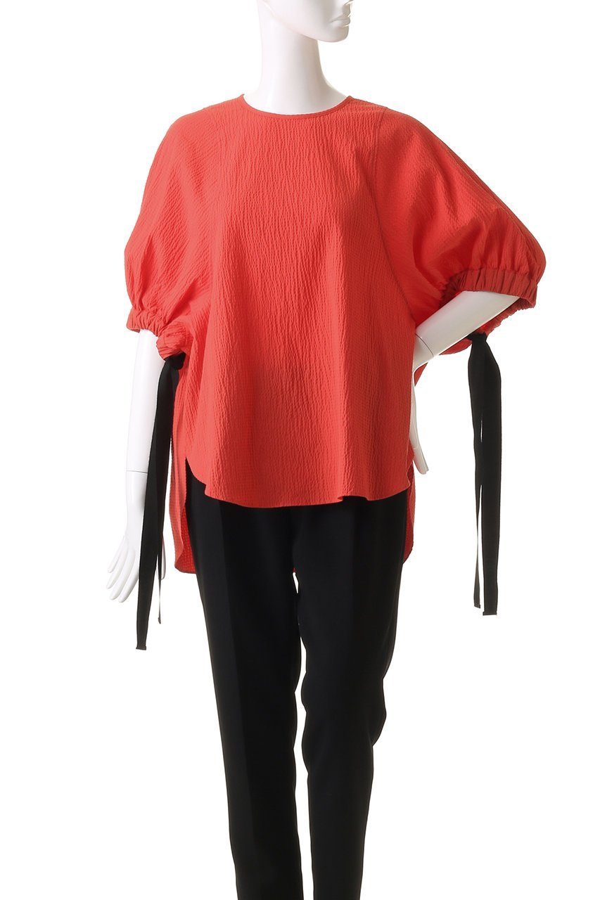 【エッセン ロートレアモン/ESSEN LAUTREAMONT】のバンピーコットンハーフスリーブブラウス 人気、トレンドファッション・服の通販 founy(ファニー) 　ファッション　Fashion　レディースファッション　WOMEN　トップス・カットソー　Tops/Tshirt　シャツ/ブラウス　Shirts/Blouses　ショート　Short　スリーブ　Sleeve　フェミニン　Feminine　リボン　Ribbon　NEW・新作・新着・新入荷　New Arrivals　other-2|ID: prp329100004547714 ipo3291000000032137789