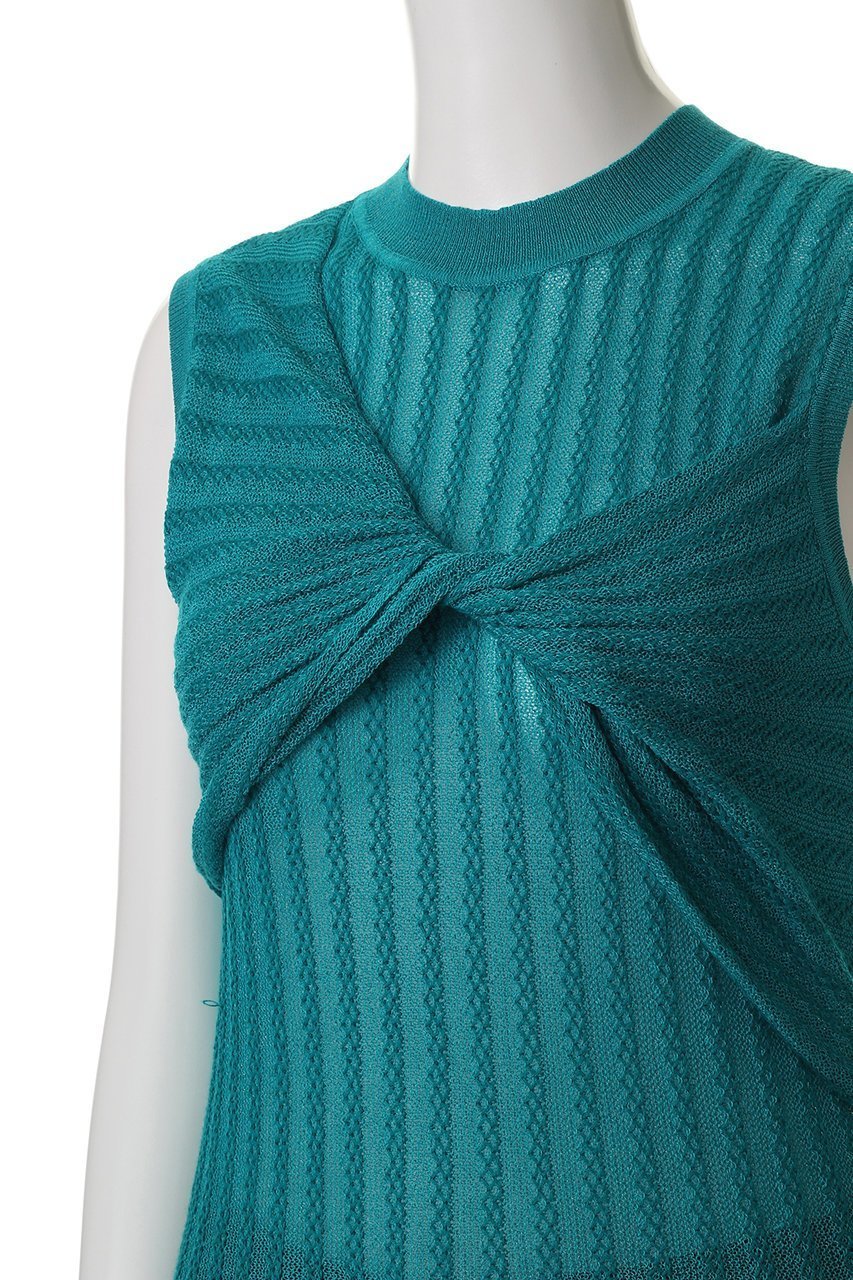 【アルアバイル/allureville】の【Loulou Willoughby】シシュウツイストリブプルオーバー 人気、トレンドファッション・服の通販 founy(ファニー) 　ファッション　Fashion　レディースファッション　Fashion for Women　トップス・カットソー　Cut & Sew Tops　ニット　Knit Tops & Sweaters　カジュアルプルオーバー・ニットトップス　Pullovers & Knit Tops / Casual Pullovers　サマー　Summer, Summer Style　シンプル　Simple, Minimal　ツイスト　Tweed, Tweed Fabric　ノースリーブ　Sleeveless, No-Sleeve　フロント　Front, Front Design　other-5|ID: prp329100004547716 ipo3291000000035847708