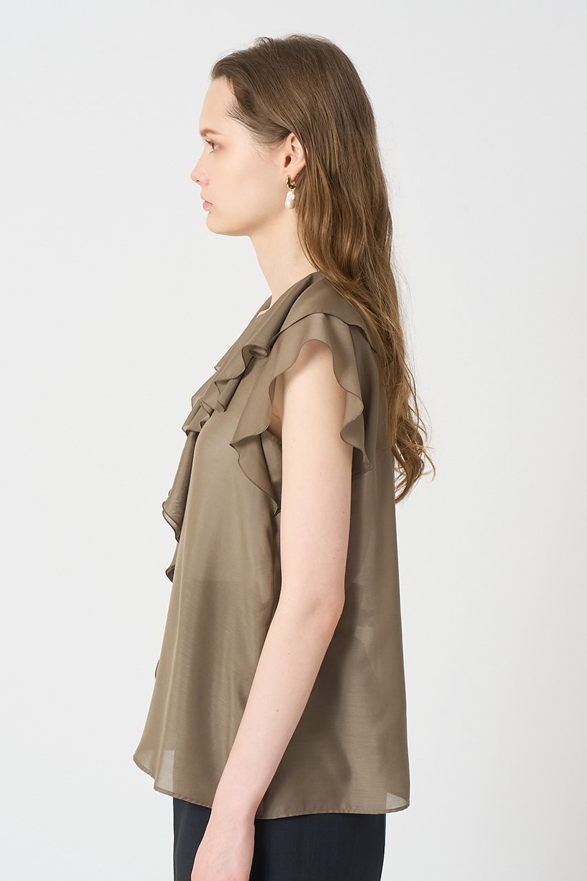 【アナイ/ANAYI】のスパンローンラッフル ブラウス 人気、トレンドファッション・服の通販 founy(ファニー) 　ファッション　Fashion　レディースファッション　Fashion for Women　トップス・カットソー　Cut & Sew Tops　シャツ・ブラウス・オフィスカジュアル　Elegant Blouses & Button-Ups　シアー　Sheer, See-Through　ショート　Short, Short Length　スリーブ　Sleeve, Long Sleeve / Short Sleeve　フェミニン　Feminine, Girly　ブライト　Bright, Shiny　ラッフル　Ruffle, Frill　新作・新入荷　New Arrivals / New In　other-4|ID: prp329100004547730 ipo3291000000032425022