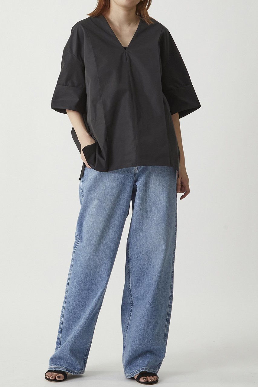 【プルミエ アロンディスモン/1er Arrondissement】のVネックブラウス 人気、トレンドファッション・服の通販 founy(ファニー) 　ファッション　Fashion　レディースファッション　WOMEN　トップス・カットソー　Tops/Tshirt　シャツ/ブラウス　Shirts/Blouses　Vネック　V-Neck　おすすめ　Recommend　カフス　Cuffs　ショート　Short　スリーブ　Sleeve　タイプライター　Typewriter　別注　Special Order　NEW・新作・新着・新入荷　New Arrivals　other-2|ID: prp329100004547735 ipo3291000000032137926