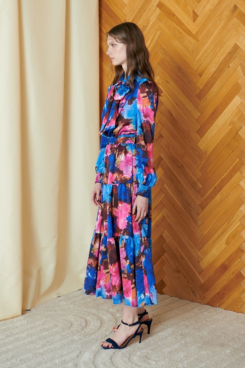【コルコバード/CORCOVADO】のLATIN LOVERサテンドレス 人気、トレンドファッション・服の通販 founy(ファニー) 　ファッション　Fashion　レディースファッション　Fashion for Women　ワンピース　Dresses　フォーマル・パーティードレス・結婚式用ドレス　Elegant & Casual Dresses　チュニック　Tunic Tops & Dresses　サテン　Satin, Glossy Fabric　ショルダー　Shoulder, Shoulder Strap　チュニック　Tunic, Long Top　ドレス　Dress, One-Piece　バランス　Balance, Style Balance　フェミニン　Feminine, Girly　ラバー　Rubber, Rubber Sole　リボン　Ribbon, Bow　ロング　Long, Long-Length　other-7|ID: prp329100004549111 ipo3291000000032809081