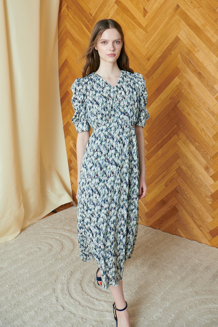 【コルコバード/CORCOVADO】のJersey セミフレアドレス 人気、トレンドファッション・服の通販 founy(ファニー) 　ファッション　Fashion　レディースファッション　Fashion for Women　ワンピース　Dresses　フォーマル・パーティードレス・結婚式用ドレス　Elegant & Casual Dresses　チュニック　Tunic Tops & Dresses　おすすめ　Recommended / Our Picks　シューズ　Shoes, Footwear　ストレッチ　Stretch, Stretchy Fabric　スリーブ　Sleeve, Long Sleeve / Short Sleeve　チュニック　Tunic, Long Top　ドレス　Dress, One-Piece　フィット　Fit, Slim Fit　フェミニン　Feminine, Girly　フラワー　Flower, Floral　プリント　Print, Printed Pattern　ロング　Long, Long-Length　エレガント 上品　Elegant　other-8|ID: prp329100004549139 ipo3291000000032808593