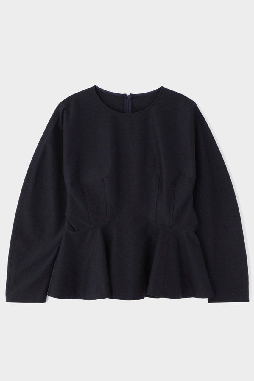 【ル フィル/LE PHIL】のハイパーフィットツイルジャージーブラウス インテリア・キッズ・メンズ・レディースファッション・服の通販 founy(ファニー) 　ファッション　Fashion　レディースファッション　WOMEN　トップス・カットソー　Tops/Tshirt　シャツ/ブラウス　Shirts/Blouses　コルセット　Corset　シェイプ　Shape　ジャージ　Jersey　スリーブ　Sleeve　ツイル　Twill　フレア　Flare　ペプラム　Peplum　ロング　Long　エレガント 上品　Elegant　ブラック|ID: prp329100004549208 ipo3291000000032151514