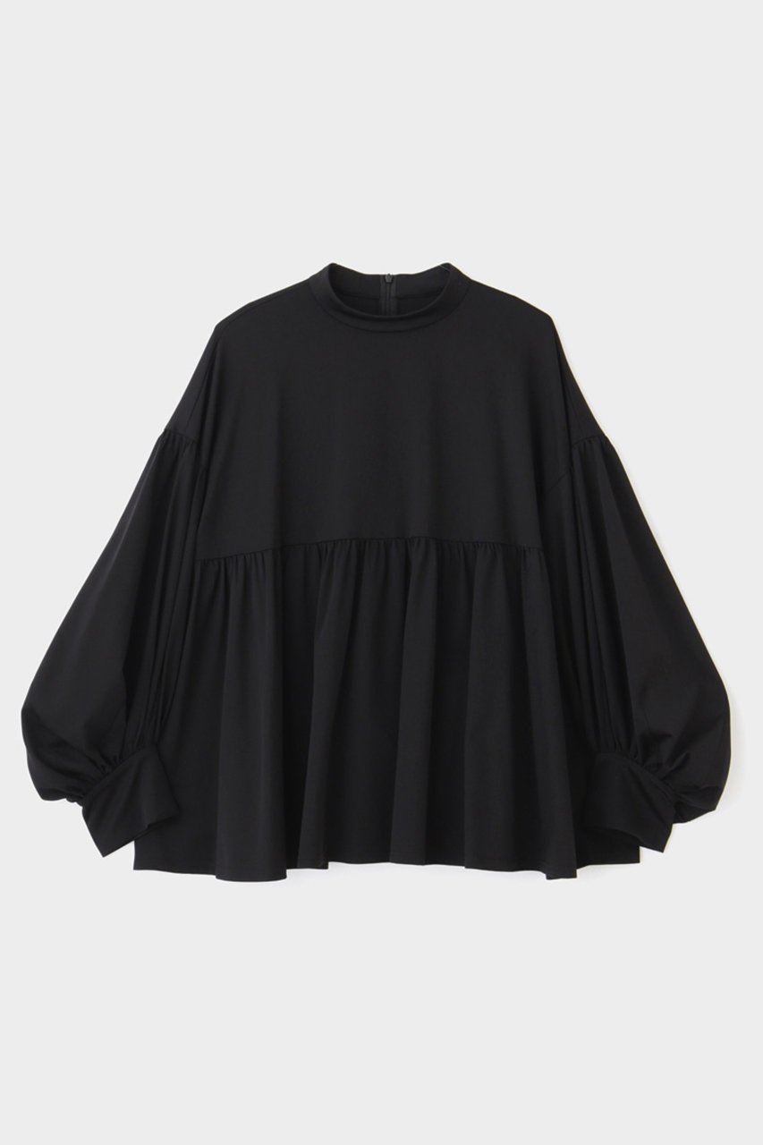 【ル フィル/LE PHIL】のシルキーモクロディブラウス インテリア・キッズ・メンズ・レディースファッション・服の通販 founy(ファニー) 　ファッション　Fashion　レディースファッション　WOMEN　トップス・カットソー　Tops/Tshirt　シャツ/ブラウス　Shirts/Blouses　ジャージ　Jersey　ストレッチ　Stretch　スリーブ　Sleeve　ロング　Long　ブラック|ID: prp329100004549210 ipo3291000000032151526