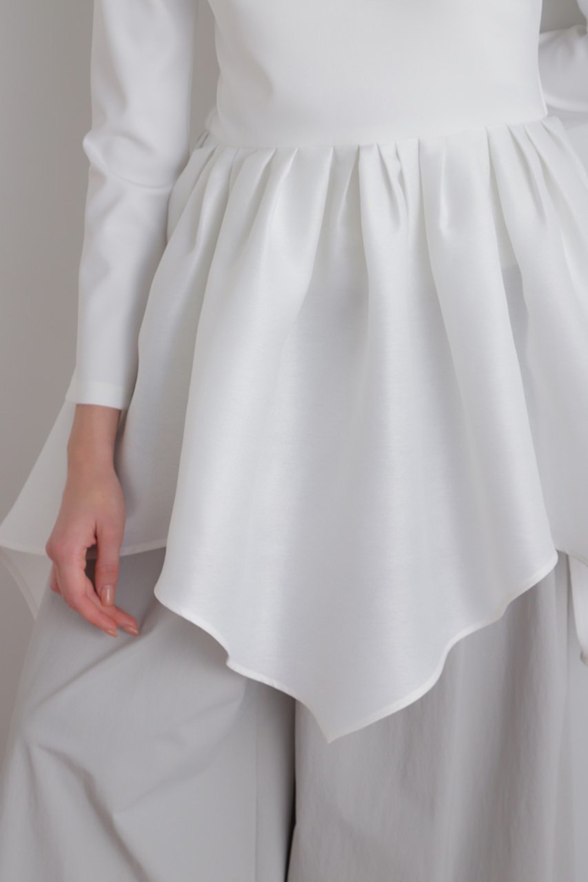 【ル フィル/LE PHIL】のシアーダブルクロスブラウス 人気、トレンドファッション・服の通販 founy(ファニー) 　ファッション　Fashion　レディースファッション　WOMEN　トップス・カットソー　Tops/Tshirt　シャツ/ブラウス　Shirts/Blouses　おすすめ　Recommend　なめらか　Smooth　カッティング　Cutting　カットソー　Cut And Sew　コンパクト　Compact　コンビ　Combination　シアー　Sheer　ジャージ　Jersey　ジャージー　Jersey　スリーブ　Sleeve　ダブル　Double　フェミニン　Feminine　ペプラム　Peplum　ランダム　Random　ロング　Long　other-5|ID: prp329100004549211 ipo3291000000032151538