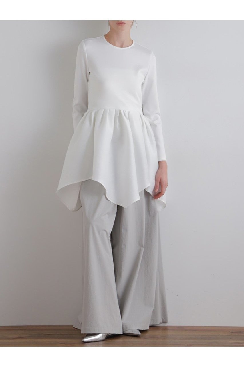 【ル フィル/LE PHIL】のシアーダブルクロスブラウス 人気、トレンドファッション・服の通販 founy(ファニー) 　ファッション　Fashion　レディースファッション　WOMEN　トップス・カットソー　Tops/Tshirt　シャツ/ブラウス　Shirts/Blouses　おすすめ　Recommend　なめらか　Smooth　カッティング　Cutting　カットソー　Cut And Sew　コンパクト　Compact　コンビ　Combination　シアー　Sheer　ジャージ　Jersey　ジャージー　Jersey　スリーブ　Sleeve　ダブル　Double　フェミニン　Feminine　ペプラム　Peplum　ランダム　Random　ロング　Long　other-6|ID: prp329100004549211 ipo3291000000032151539