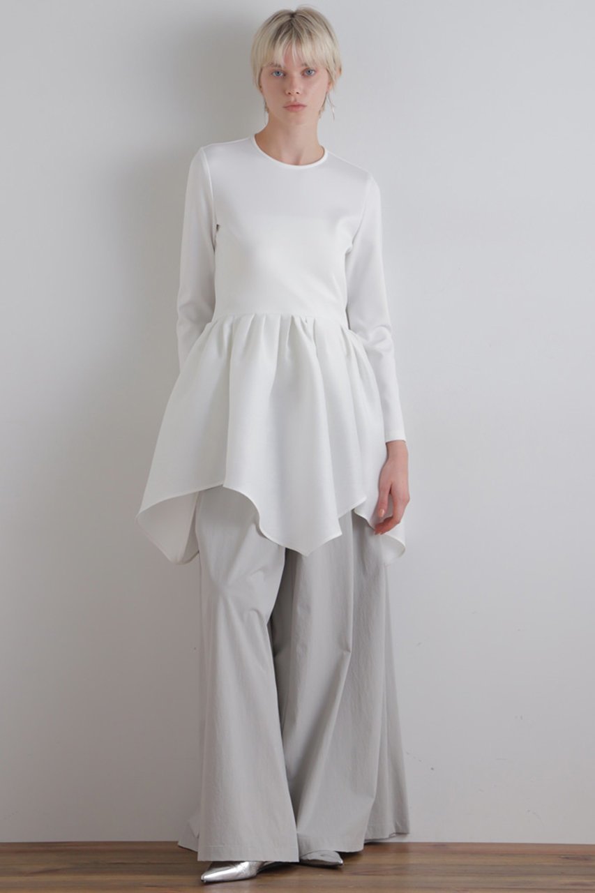 【ル フィル/LE PHIL】のシアーダブルクロスブラウス 人気、トレンドファッション・服の通販 founy(ファニー) 　ファッション　Fashion　レディースファッション　Fashion for Women　トップス・カットソー　Cut & Sew Tops　シャツ・ブラウス・オフィスカジュアル　Elegant Blouses & Button-Ups　おすすめ　Recommended / Our Picks　なめらか　Smooth, Silky Texture　カッティング　Cutting Detail　カットソー　Cut and Sewn Top　コンパクト　Compact, Small Size　コンビ　Combo, Combination Style　シアー　Sheer, See-Through　スリーブ　Sleeve, Long Sleeve / Short Sleeve　ダブル　Double, Double-Breasted　フェミニン　Feminine, Girly　ペプラム　Peplum, Flared Hem　ランダム　Random, Irregular　ロング　Long, Long-Length　other-6|ID: prp329100004549211 ipo3291000000032884869