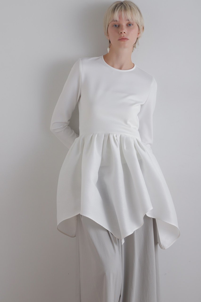 【ル フィル/LE PHIL】のシアーダブルクロスブラウス 人気、トレンドファッション・服の通販 founy(ファニー) 　ファッション　Fashion　レディースファッション　Fashion for Women　トップス・カットソー　Cut & Sew Tops　シャツ・ブラウス・オフィスカジュアル　Elegant Blouses & Button-Ups　おすすめ　Recommended / Our Picks　なめらか　Smooth, Silky Texture　カッティング　Cutting Detail　カットソー　Cut and Sewn Top　コンパクト　Compact, Small Size　コンビ　Combo, Combination Style　シアー　Sheer, See-Through　スリーブ　Sleeve, Long Sleeve / Short Sleeve　ダブル　Double, Double-Breasted　フェミニン　Feminine, Girly　ペプラム　Peplum, Flared Hem　ランダム　Random, Irregular　ロング　Long, Long-Length　other-7|ID: prp329100004549211 ipo3291000000032884873