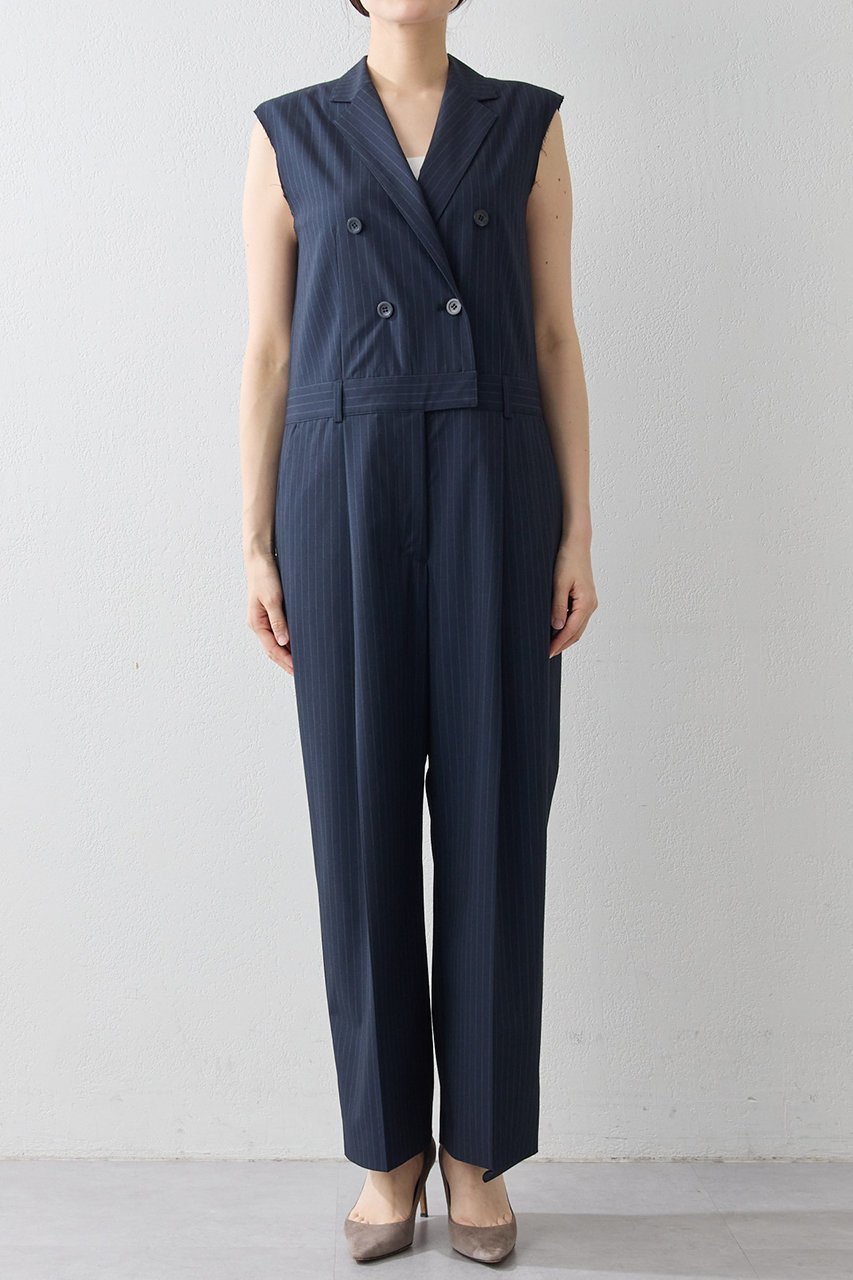 【ウィムガゼット/Whim Gazette】の【THE PAUSE】テーラーカラーノースリーブジャンプスーツ 人気、トレンドファッション・服の通販 founy(ファニー) 　ファッション　Fashion　レディースファッション　WOMEN　おすすめ　Recommend　インナー　Inner　カットソー　Cut And Sew　ジャケット　Jacket　ストライプ　Stripe　ストレッチ　Stretch　センター　Center　ノースリーブ　No Sleeve　ボトム　Bottom　マニッシュ　Mannish　ワイド　Wide　人気　Popularity　夏　Summer　NEW・新作・新着・新入荷　New Arrivals　other-6|ID: prp329100004550944 ipo3291000000032163624