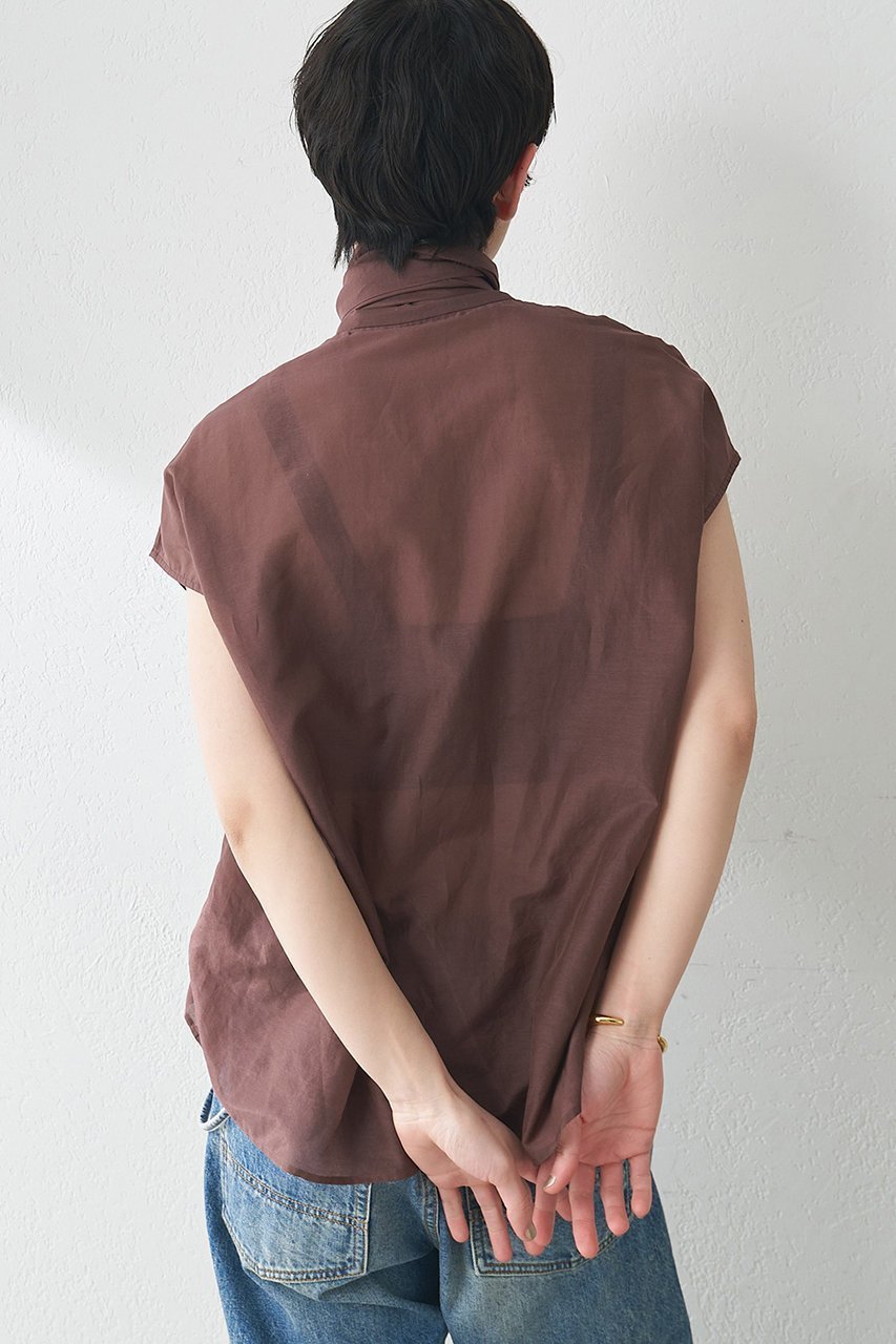 【ウィムガゼット/Whim Gazette】のシルクローンノースリーブブラウス 人気、トレンドファッション・服の通販 founy(ファニー) 　ファッション　Fashion　レディースファッション　WOMEN　トップス・カットソー　Tops/Tshirt　キャミソール / ノースリーブ　No Sleeves　シャツ/ブラウス　Shirts/Blouses　おすすめ　Recommend　エレガント 上品　Elegant　シルク　Silk　シンプル　Simple　スリーブ　Sleeve　セットアップ　Set Up　ノースリーブ　No Sleeve　フレンチ　French　ボトム　Bottom　NEW・新作・新着・新入荷　New Arrivals　other-4|ID: prp329100004550946 ipo3291000000032163641