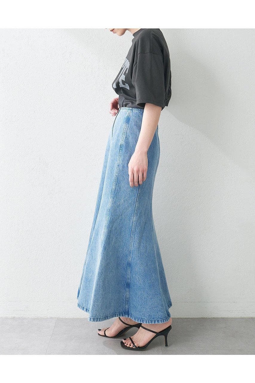 【ウィムガゼット/Whim Gazette】のフレアデニムスカート 人気、トレンドファッション・服の通販 founy(ファニー) 　ファッション　Fashion　レディースファッション　Fashion for Women　スカート　Skirts　デニムスカート・カジュアルスカート　Denim Skirts　ロングスカート　Long Skirts / Maxi & Midi Skirts　デニム　Denim, Jeans Material　ブリーチ　Bleach, Washed Finish　マーメイド　Mermaid, Fishtail Silhouette　ロング　Long, Long-Length　ヴィンテージ　Vintage Style　other-3|ID: prp329100004550949 ipo3291000000032163667