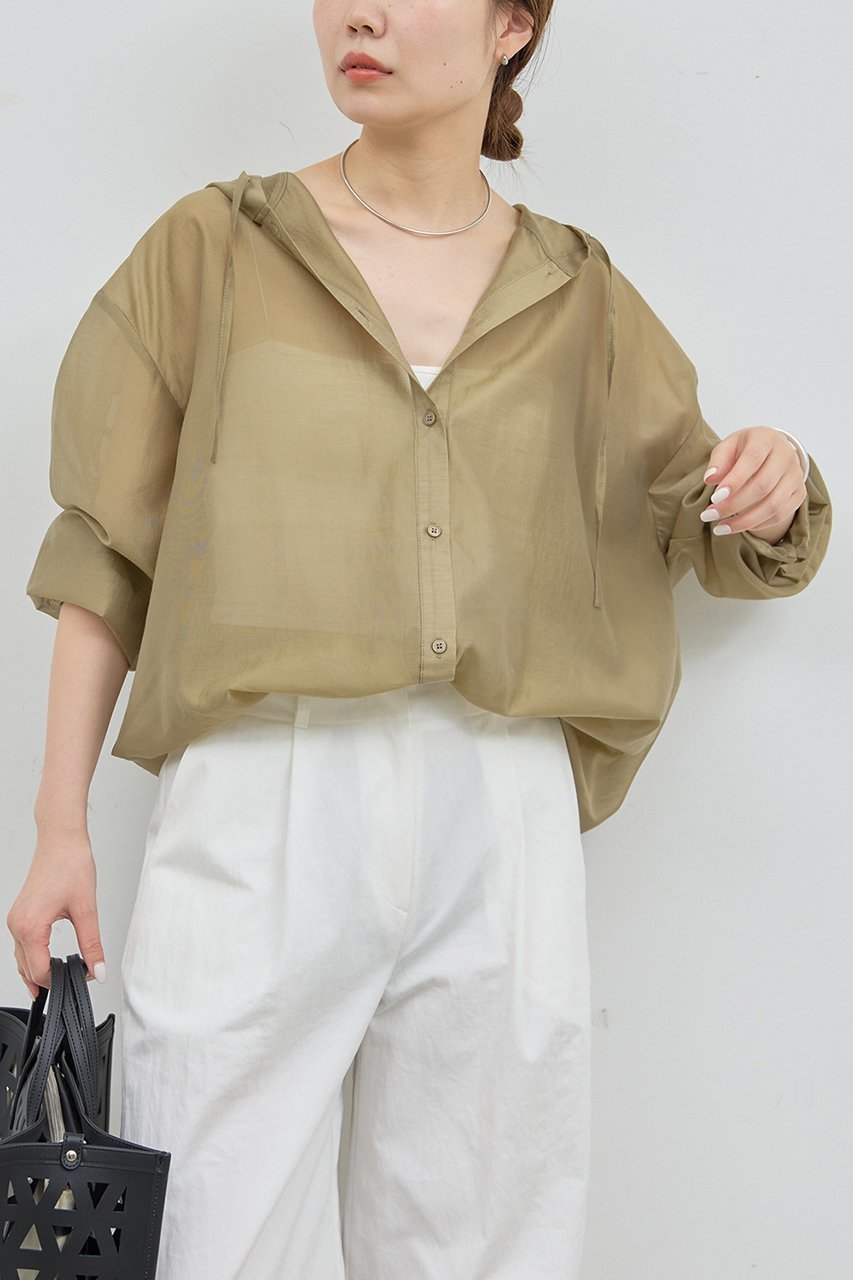 【ガリャルダガランテ/GALLARDAGALANTE】のシアーフーディーシャツ 人気、トレンドファッション・服の通販 founy(ファニー) 　ファッション　Fashion　レディースファッション　WOMEN　トップス・カットソー　Tops/Tshirt　シャツ/ブラウス　Shirts/Blouses　シアー　Sheer　スリーブ　Sleeve　ドローコード　Draw Cord　ロング　Long　夏　Summer　NEW・新作・新着・新入荷　New Arrivals　other-6|ID: prp329100004550952 ipo3291000000032163693