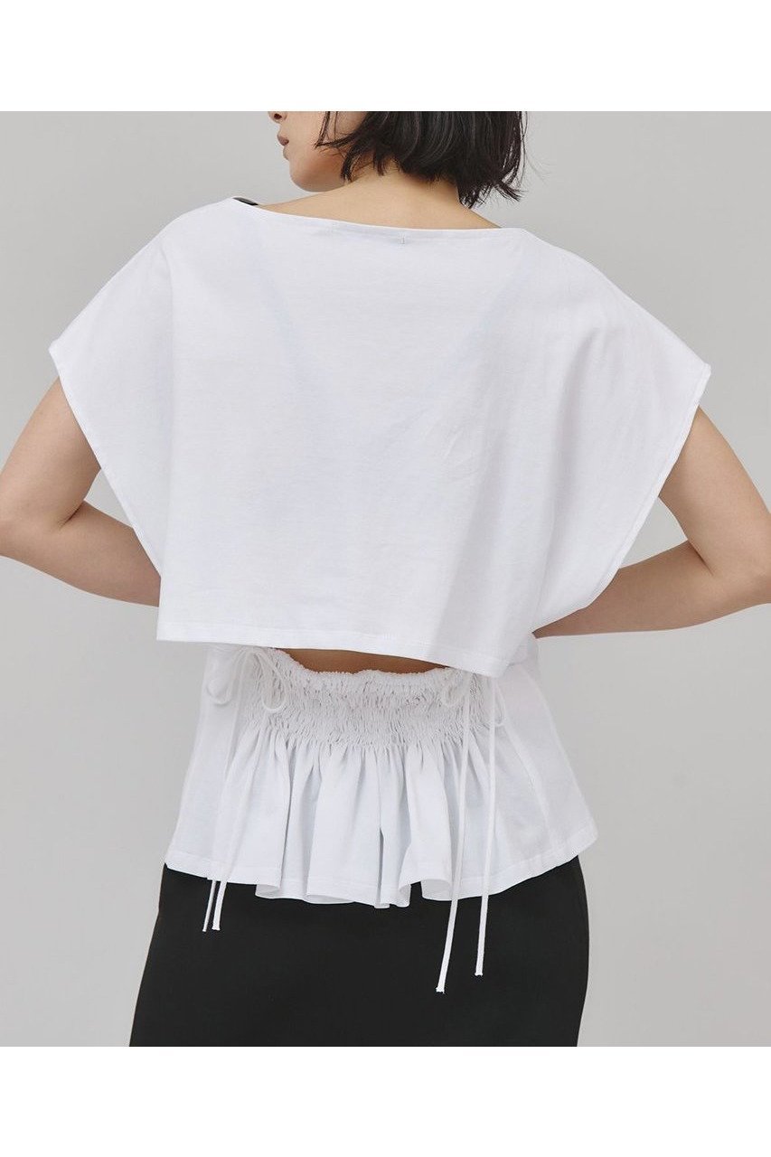 【カレンソロジー/Curensology】のバックシャーリングTシャツ インテリア・キッズ・メンズ・レディースファッション・服の通販 founy(ファニー) 　ファッション　Fashion　レディースファッション　WOMEN　トップス・カットソー　Tops/Tshirt　シャツ/ブラウス　Shirts/Blouses　ロング / Tシャツ　T-Shirts　カットソー　Cut and Sewn　なめらか　Smooth　コンパクト　Compact　シャーリング　Shirring　ショート　Short　スリーブ　Sleeve　プレーン　Plane　NEW・新作・新着・新入荷　New Arrivals　日本製　Made In Japan　ホワイト|ID: prp329100004550956 ipo3291000000032163726