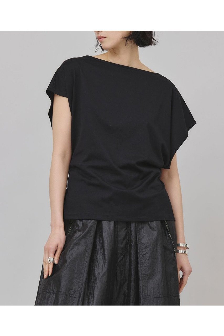 【カレンソロジー/Curensology】のバックシャーリングTシャツ インテリア・キッズ・メンズ・レディースファッション・服の通販 founy(ファニー) 　ファッション　Fashion　レディースファッション　WOMEN　トップス・カットソー　Tops/Tshirt　シャツ/ブラウス　Shirts/Blouses　ロング / Tシャツ　T-Shirts　カットソー　Cut and Sewn　なめらか　Smooth　コンパクト　Compact　シャーリング　Shirring　ショート　Short　スリーブ　Sleeve　プレーン　Plane　NEW・新作・新着・新入荷　New Arrivals　日本製　Made In Japan　ブラック|ID: prp329100004550956 ipo3291000000032163727