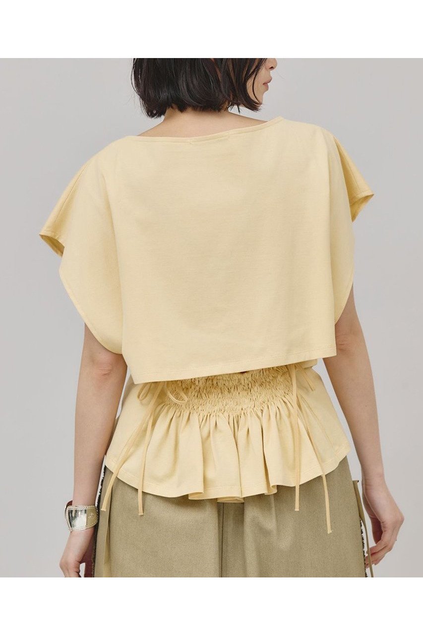 【カレンソロジー/Curensology】のバックシャーリングTシャツ 人気、トレンドファッション・服の通販 founy(ファニー) 　ファッション　Fashion　レディースファッション　WOMEN　トップス・カットソー　Tops/Tshirt　シャツ/ブラウス　Shirts/Blouses　ロング / Tシャツ　T-Shirts　カットソー　Cut and Sewn　なめらか　Smooth　コンパクト　Compact　シャーリング　Shirring　ショート　Short　スリーブ　Sleeve　プレーン　Plane　NEW・新作・新着・新入荷　New Arrivals　日本製　Made In Japan　other-4|ID: prp329100004550956 ipo3291000000032163732