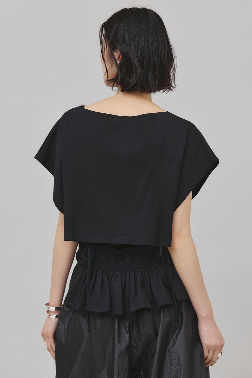 【カレンソロジー/Curensology】のバックシャーリングTシャツ 人気、トレンドファッション・服の通販 founy(ファニー) 　ファッション　Fashion　レディースファッション　Fashion for Women　トップス・カットソー　Cut & Sew Tops　シャツ・ブラウス・オフィスカジュアル　Elegant Blouses & Button-Ups　ロングTシャツ・Tシャツ　Longline T-Shirts & Tees　カットソー・ベーシックTシャツ　Cut-and-Sewn Tops / Stretch Tees & Basics　なめらか　Smooth, Silky Texture　コンパクト　Compact, Small Size　シャーリング　Shirring, Ruched　ショート　Short, Short Length　スリーブ　Sleeve, Long Sleeve / Short Sleeve　プレーン　Plain, Simple　日本製　Made In Japan　other-4|ID: prp329100004550956 ipo3291000000032812356